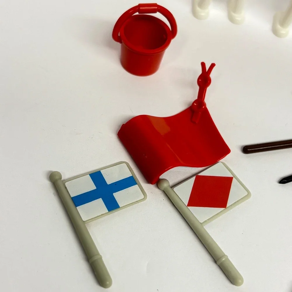 Vintage Playmobil Pirate Figures Lot Accessories Flags Shovels Sword